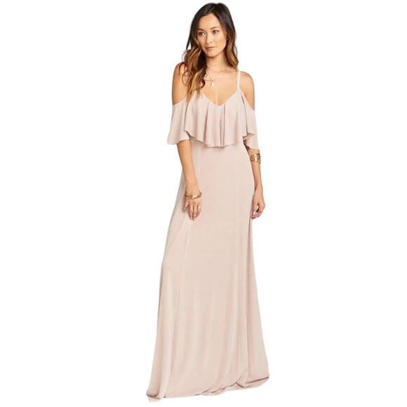 Show Me Your Mumu Renee Ruffle Maxi Dress - Pink Blush Meadow NWT Size 2XS - Picture 1 of 9